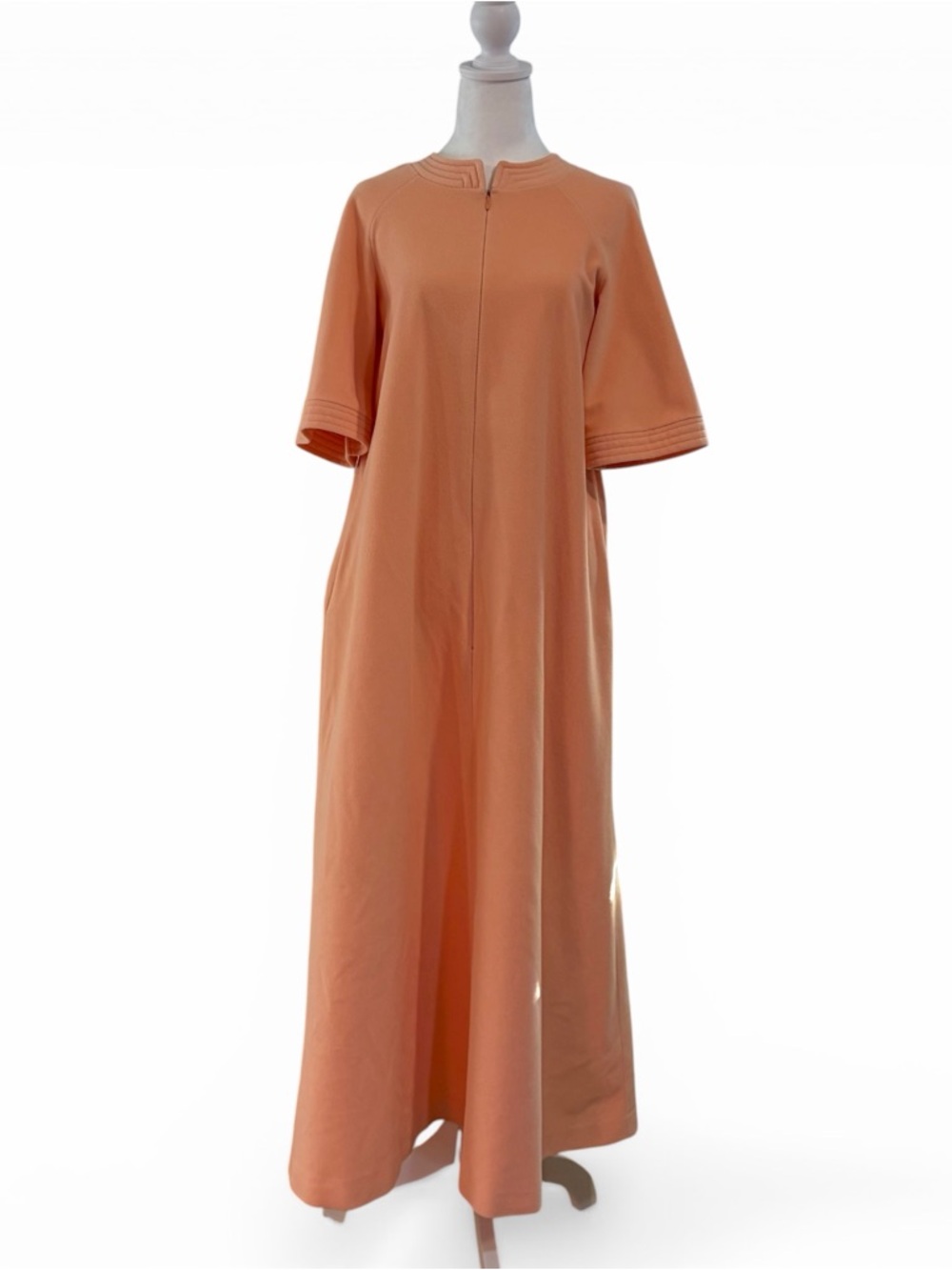 Vanity Fair Fleece Housecoat Zip Front Peach Coral Cozy Vintage P Small